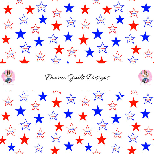 2024 Red & Blue Patriotic Stars  - Seamless - digital file Donna Gail's Designs