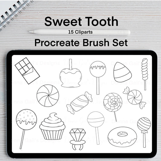 Sweet Tooth Procreate Stamp/Brush Sets Donna Gail's Designs