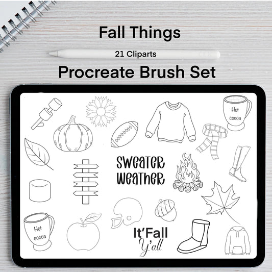 Fall Things Procreate Stamp/Brush Sets Donna Gail's Designs