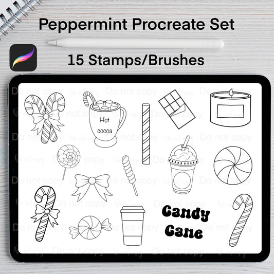 Peppermint Procreate Stamp/Brush Sets Donna Gail's Designs