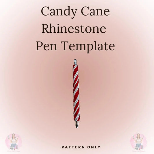 Candy Cane Rhinestone Pen - Template Only Donna Gail's Designs