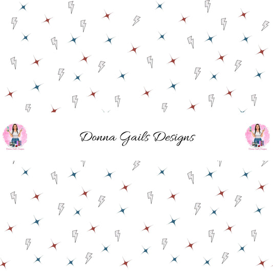 Lightening Bolts and Stars  - Seamless - digital file Donna Gail's Designs