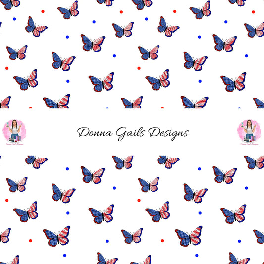 Patriotic Butterflies  - Seamless - digital file Donna Gail's Designs
