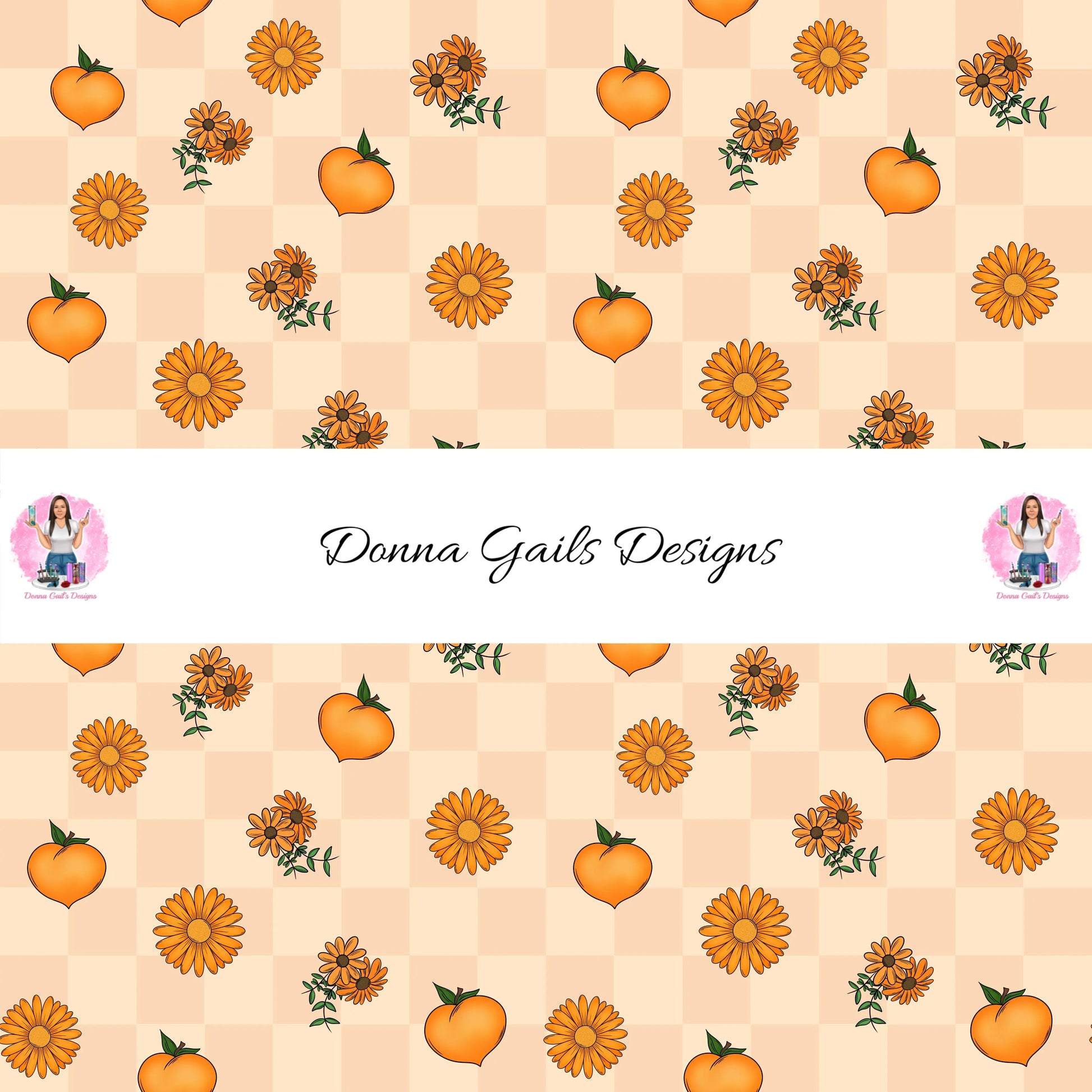 Peachy Checkered  - Seamless - digital file (Copy) Donna Gail's Designs