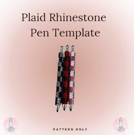 Plaid Rhinestone Pen - Template Only Donna Gail's Designs