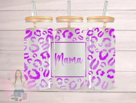 Purple Mama  - 16 oz Glass Can Wrap - digital file Donna Gail's Designs