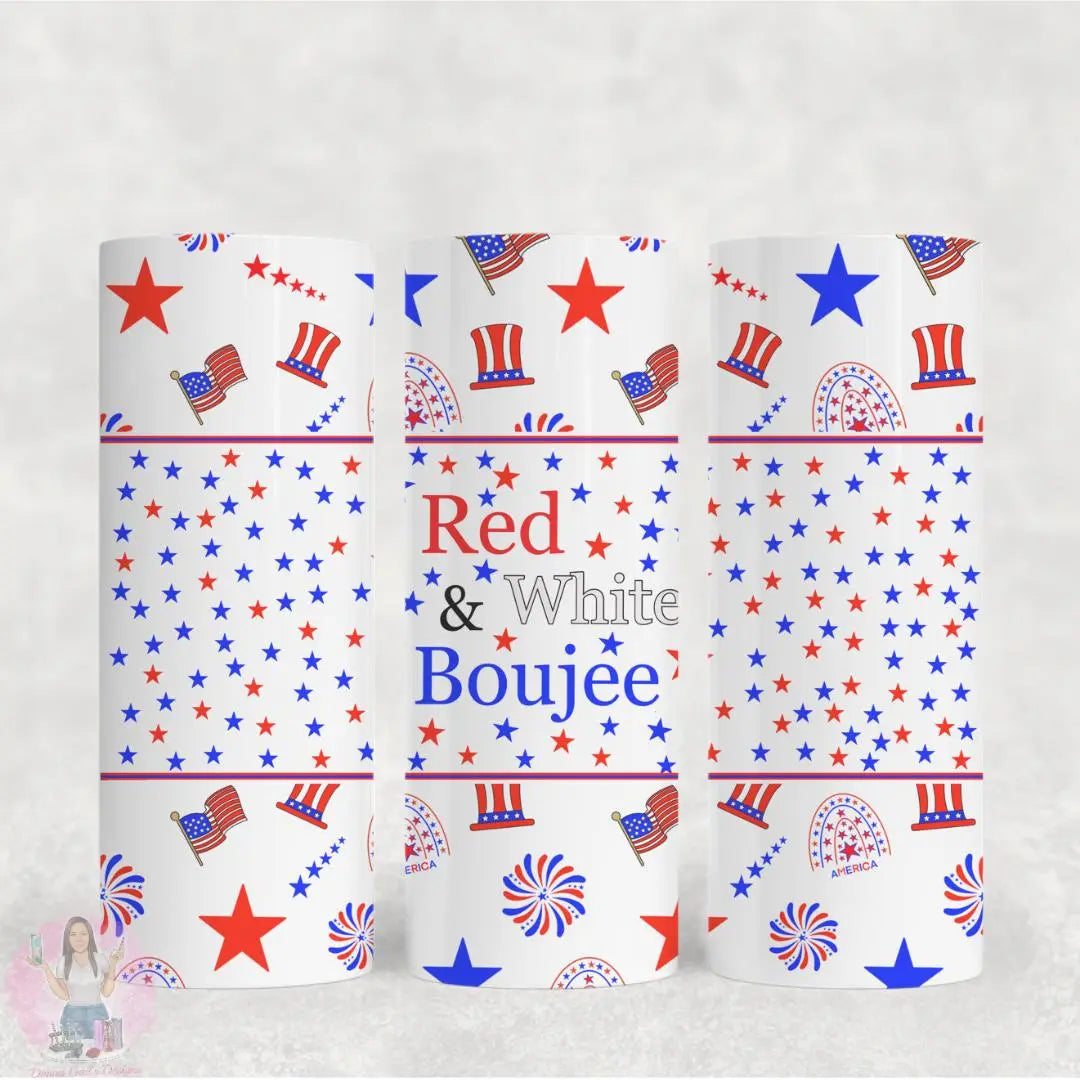 Red White & Boujee  20 Oz Tumbler Wrap - digital file Donna Gail's Designs