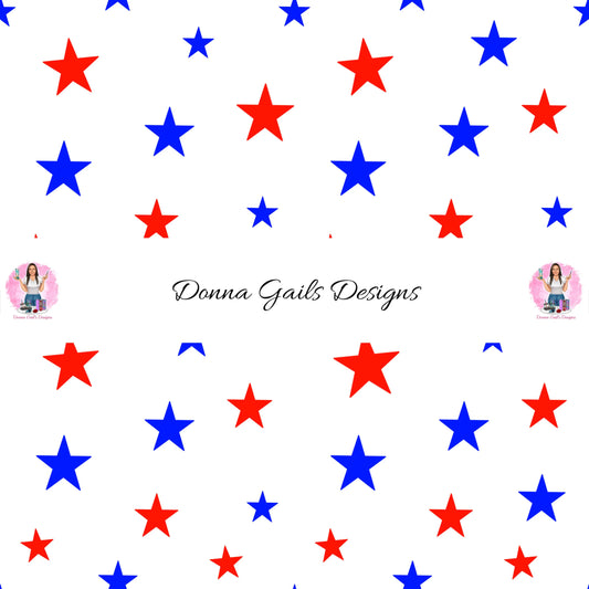 Red & Blue Patriotic Stars  - Seamless - digital file Donna Gail's Designs