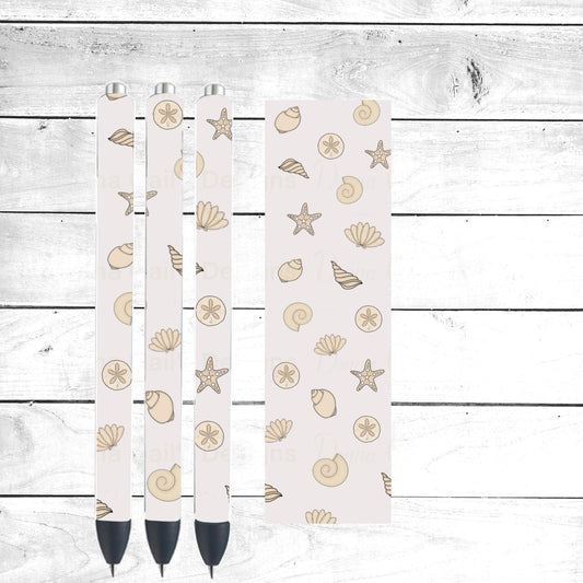 Seashells Pen Wrap - Digital File Donna Gail's Designs