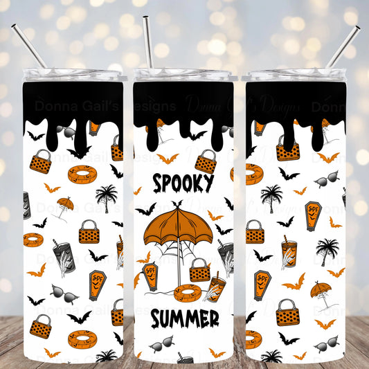 Spooky Summer Orange  20 Oz Tumbler Wrap - digital file Donna Gail's Designs