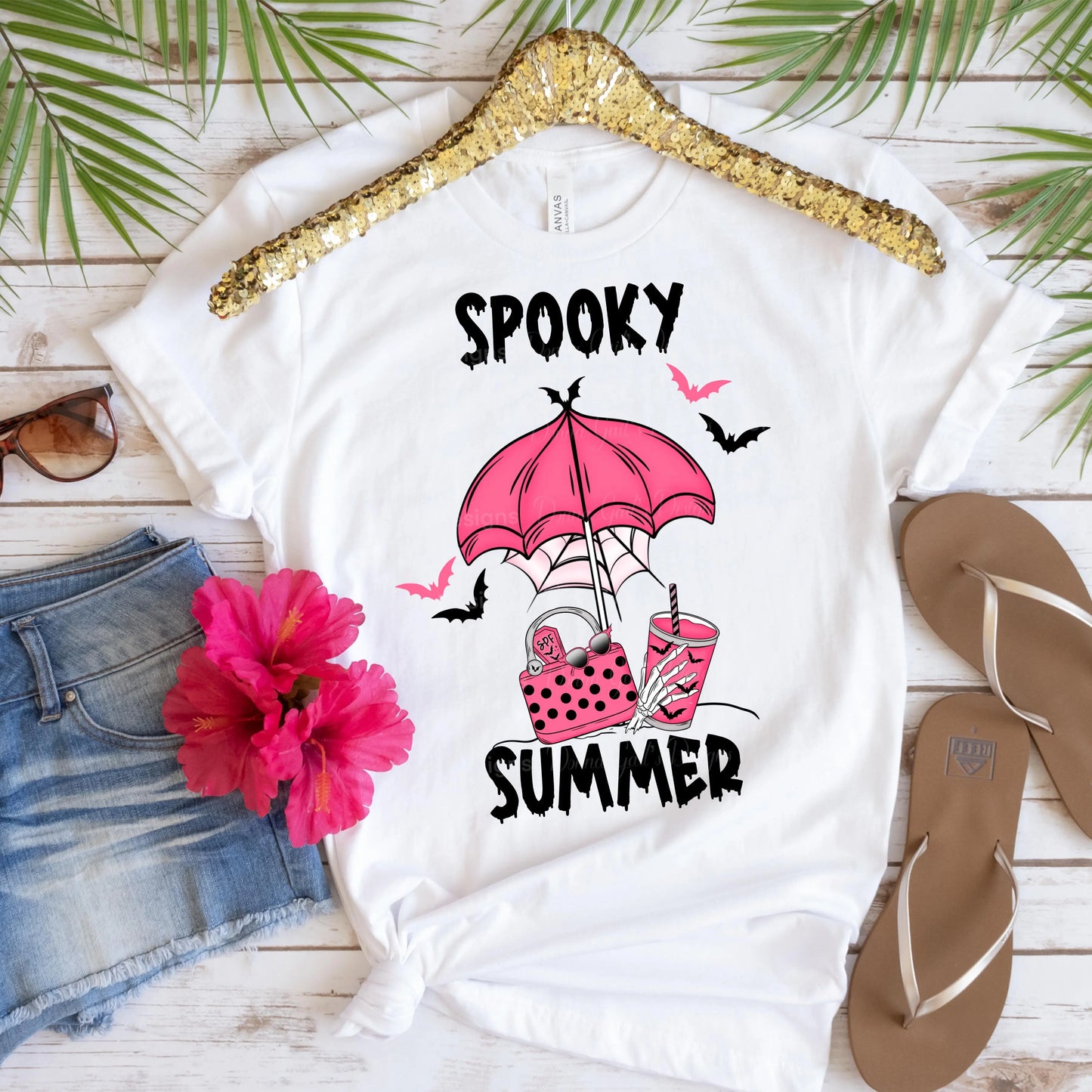 Spooky Summer Pink  - PNG - digital file Donna Gail's Designs